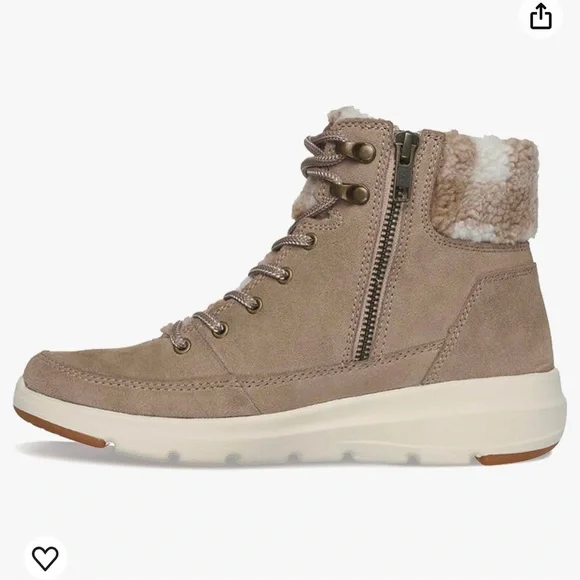 Sketchers Suede Ultra GO Plaid Collar Lace Up Hiker Boots - Picture 4 of 5